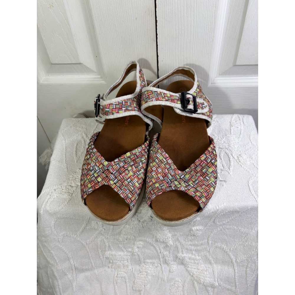 Bernie Mev Woven Multicolor Comfort Platform Sandals Adjustable‎ Buckle EU 41